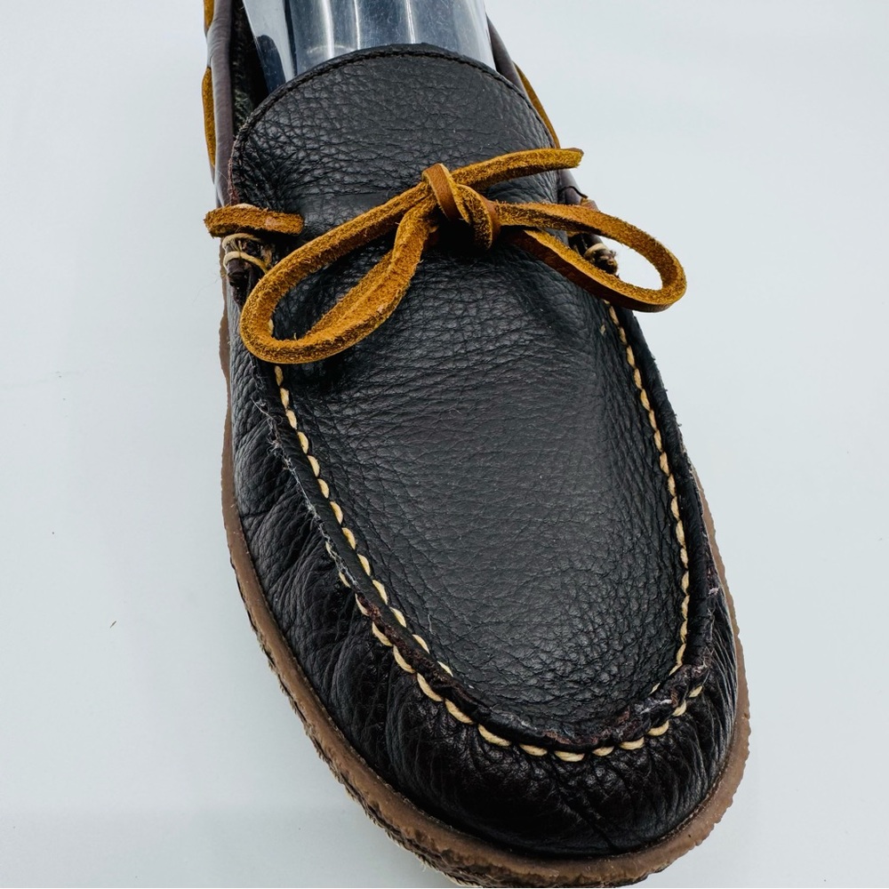 L.L.Bean Men's Handsewn Flannel-Lined Slippers Color Brown SZ 8 - Picture 6 of 9
